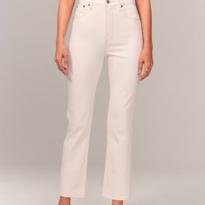 A&F Ultra High Rise Ankle Straight Jeans.